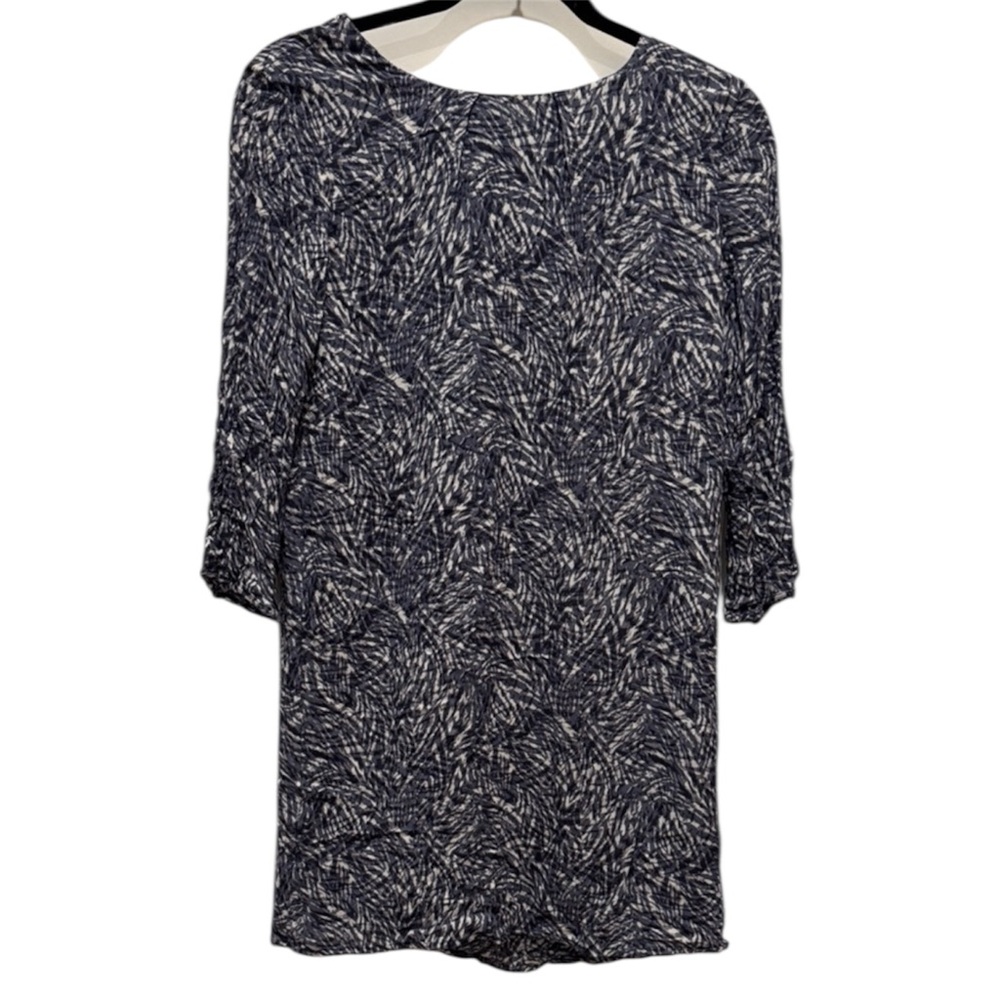 H&M Blue and White Abstract Mini Dress Size 4